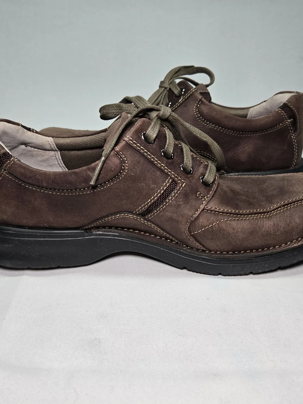 CLARKS Northfield Shoes Mens 10 M Brown Nubuck Moc Toe Casual Comfort Dadcore